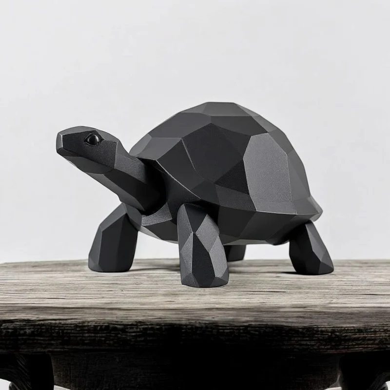 Sculpture en polyrésine de tortue marchante