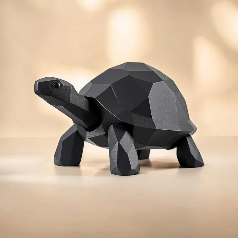 Sculpture en polyrésine de tortue marchante