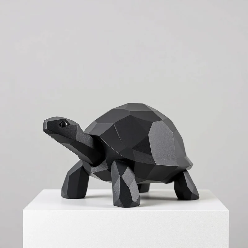 Sculpture en polyrésine de tortue marchante