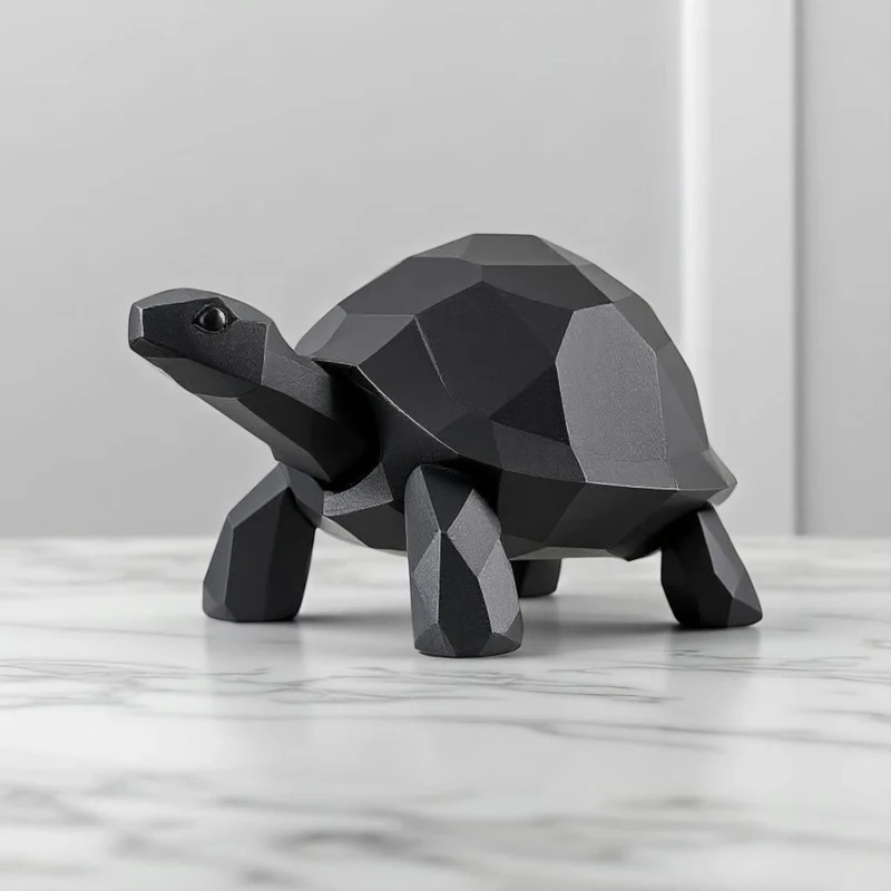 Sculpture en polyrésine de tortue marchante