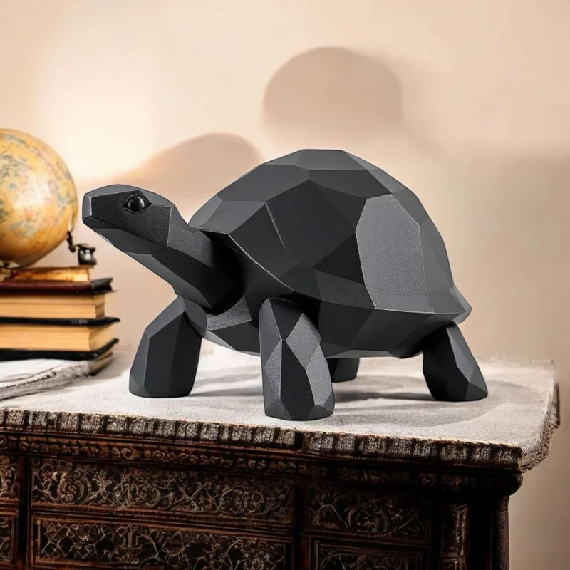 Sculpture en polyrésine de tortue marchante