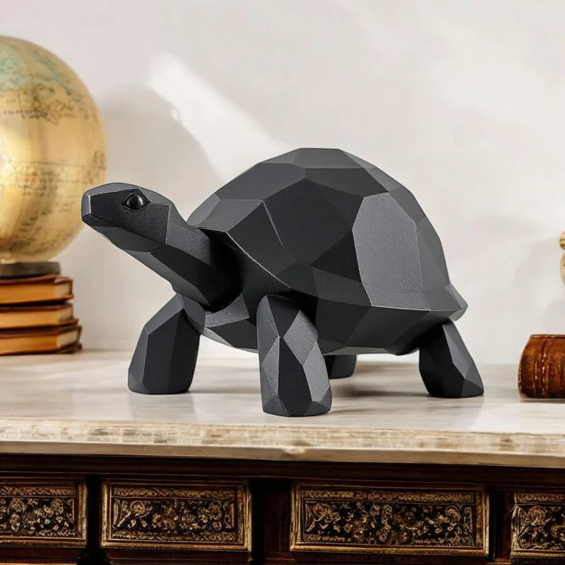 Sculpture en polyrésine de tortue marchante