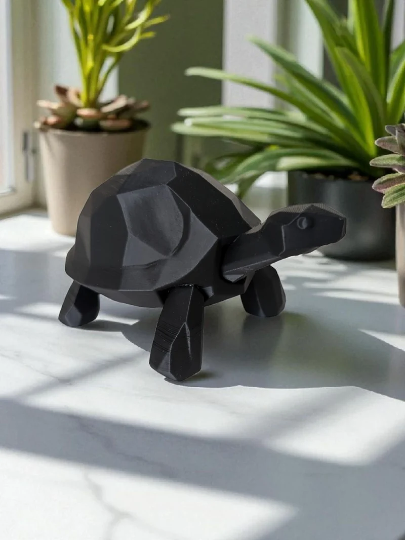 Sculpture en polyrésine de tortue marchante