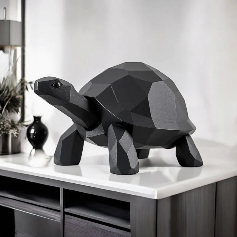 Sculpture en polyrésine de tortue marchante