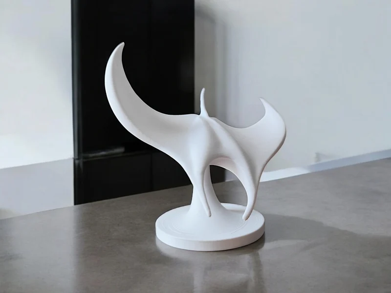 Sculpture décorative de raie blanche
