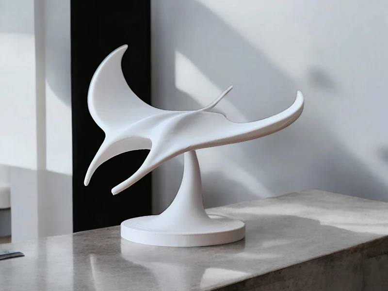 Sculpture décorative de raie blanche