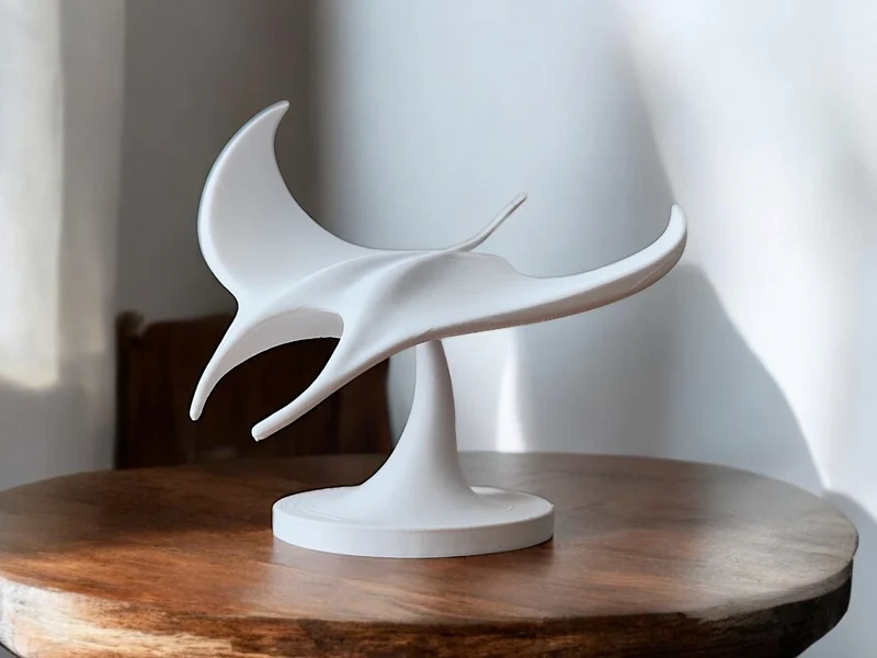 Sculpture décorative de raie blanche