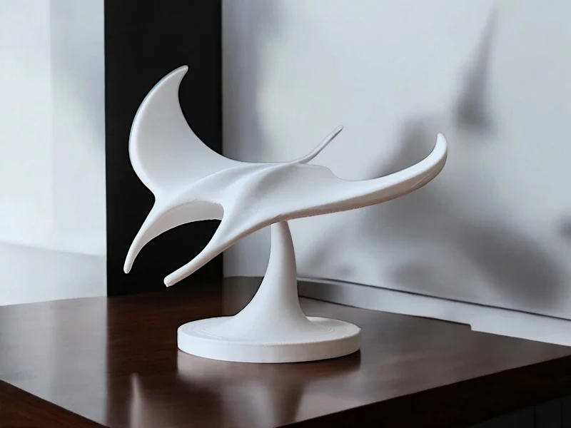 Sculpture décorative de raie blanche