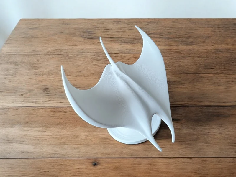 Sculpture décorative de raie blanche