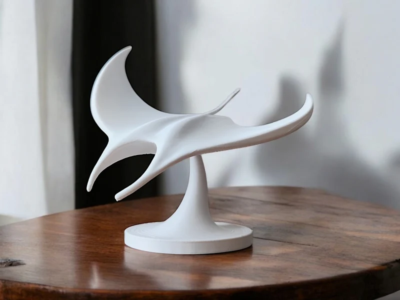 Sculpture décorative de raie blanche