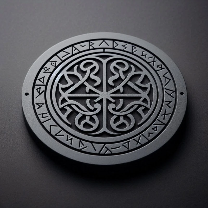 Sous-verre d'inspiration celtique avec des runes