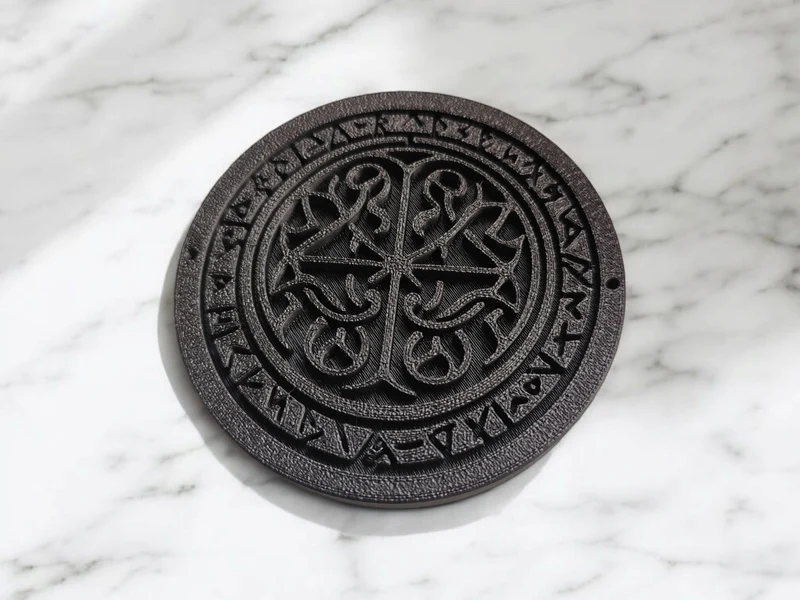 Sous-verre d'inspiration celtique avec des runes