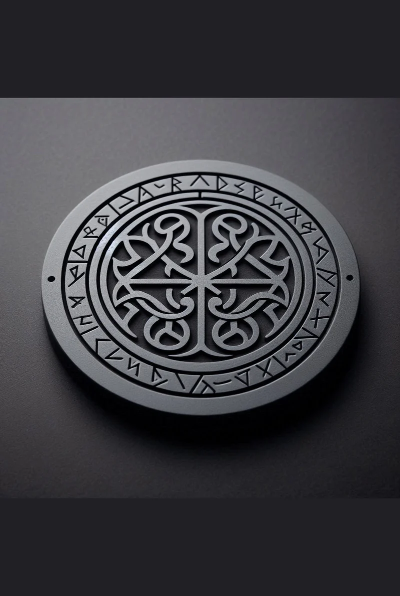 Sous-verre d'inspiration celtique avec des runes