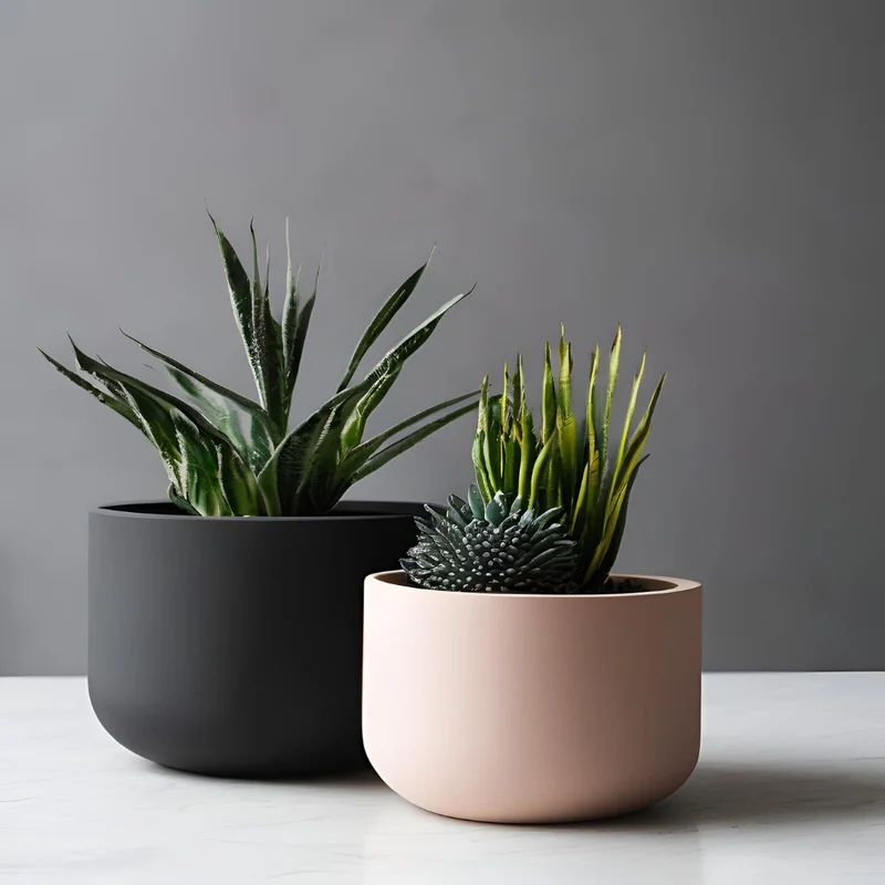 Pot de fleurs rond minimaliste au design moderne