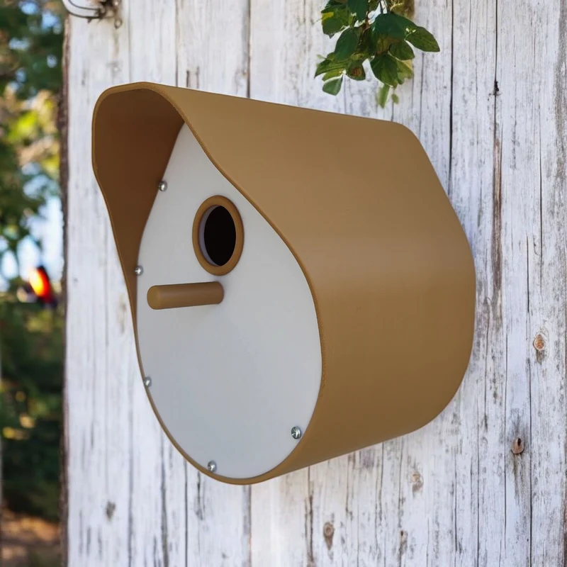 Nichoir moderne incurvé avec toit en forme de cloche