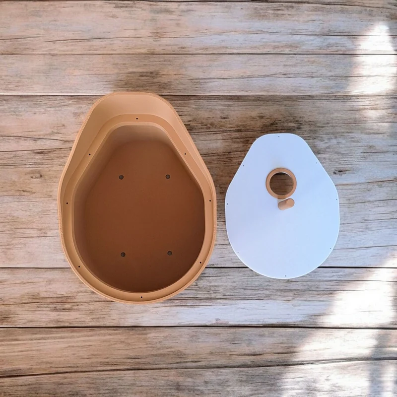 Nichoir moderne incurvé avec toit en forme de cloche