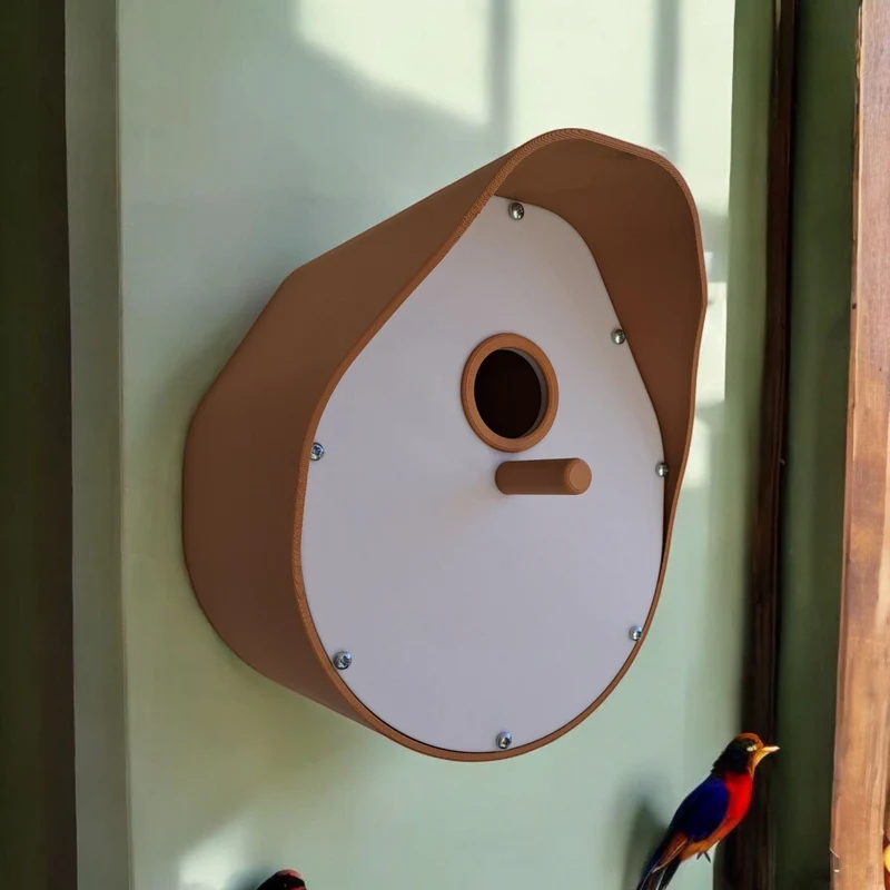 Nichoir moderne incurvé avec toit en forme de cloche