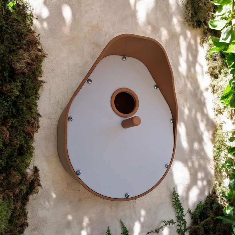 Nichoir moderne incurvé avec toit en forme de cloche