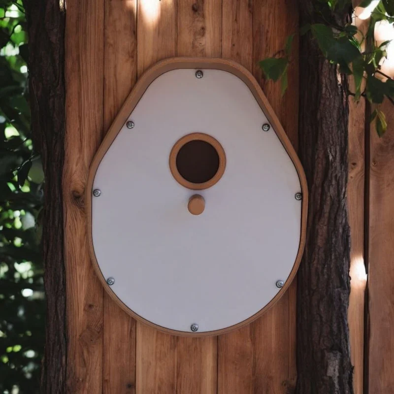 Nichoir moderne incurvé avec toit en forme de cloche