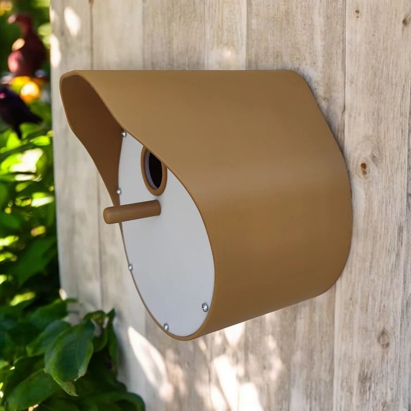 Nichoir moderne incurvé avec toit en forme de cloche