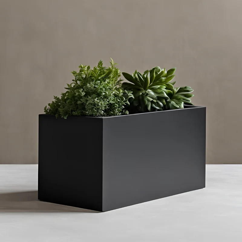 Jardinière haute rectangulaire minimaliste