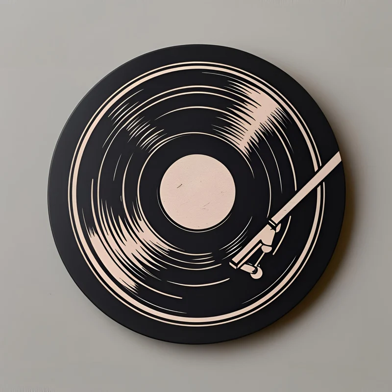 Sous-verre en vinyle rétro pour verres et tasses