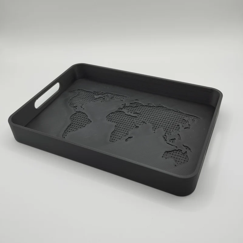 Plateau design moderne avec relief des continents