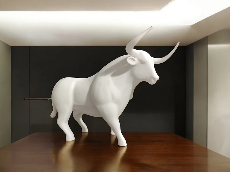 Élégante sculpture de taureau blanche pour une décoration d'intérieur moderne