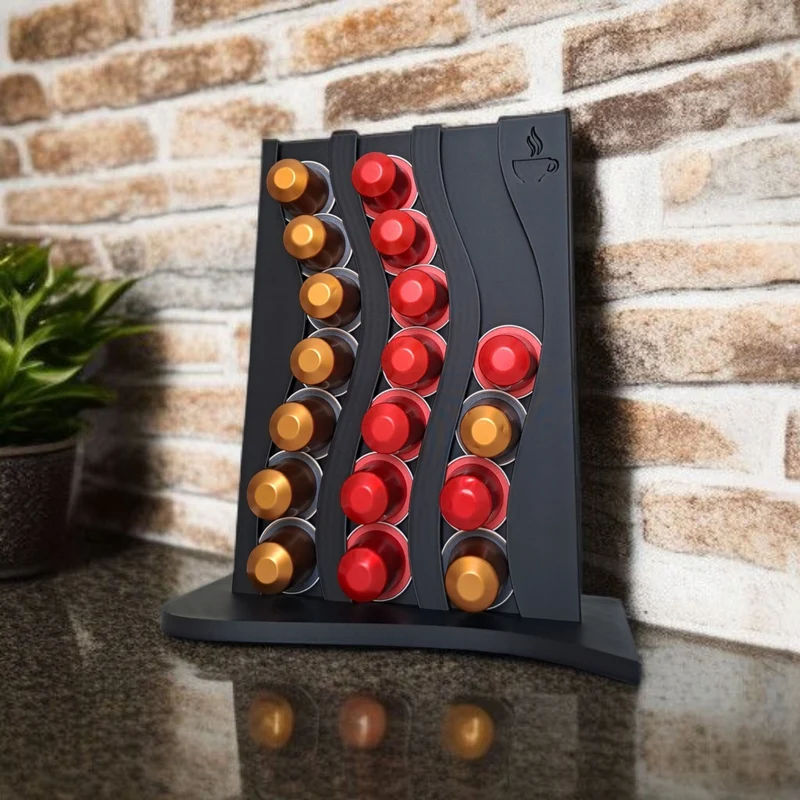 Porte-capsules Nespresso ondulé pour 21 capsules
