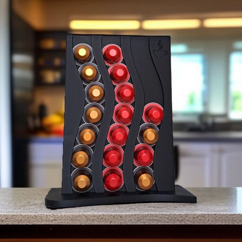 Porte-capsules Nespresso ondulé pour 21 capsules