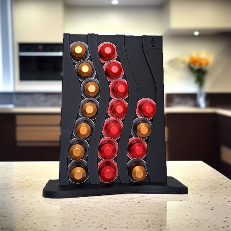 Porte-capsules Nespresso ondulé pour 21 capsules