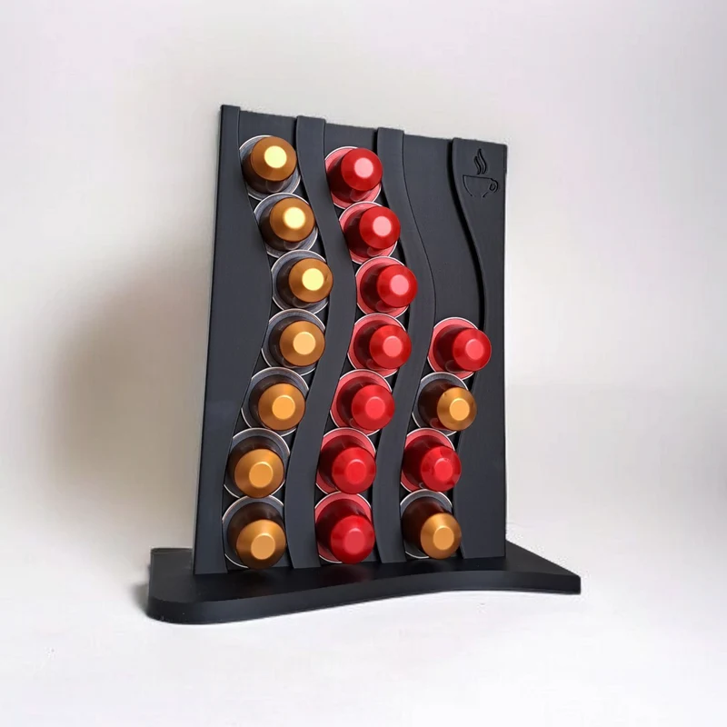 Porte-capsules Nespresso ondulé pour 21 capsules