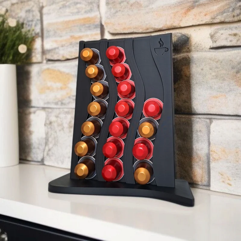 Porte-capsules Nespresso ondulé pour 21 capsules