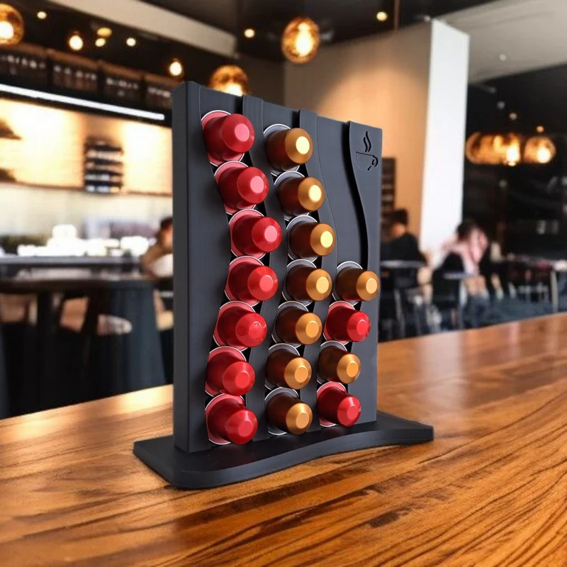 Porte-capsules Nespresso ondulé pour 21 capsules
