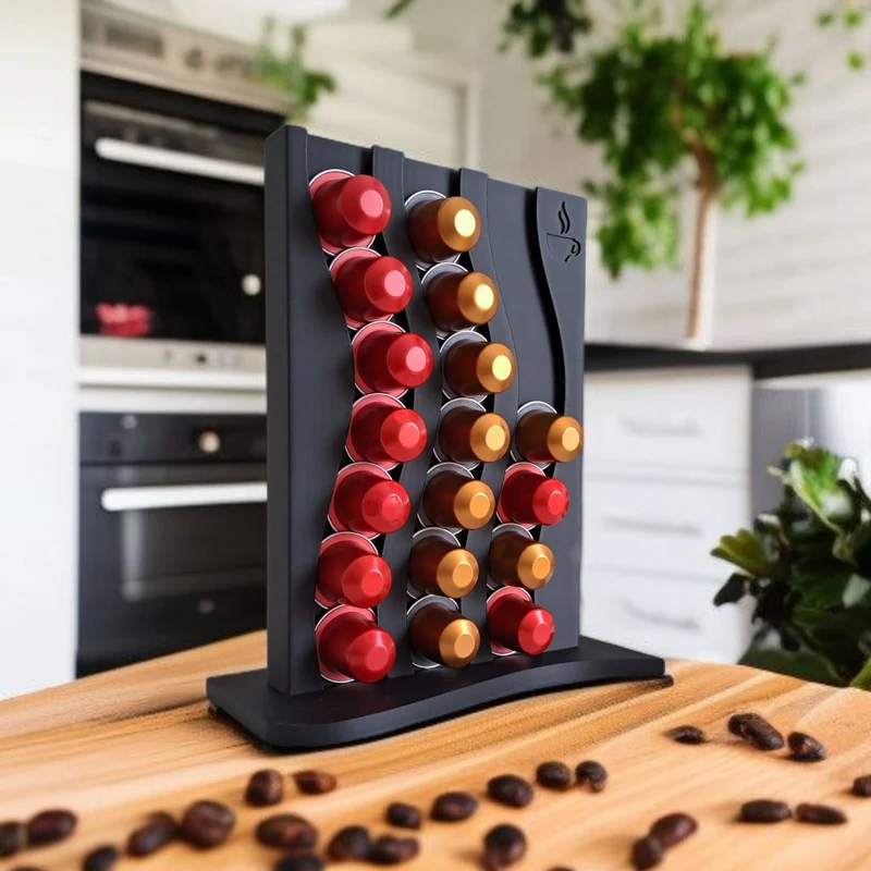 Porte-capsules Nespresso ondulé pour 21 capsules