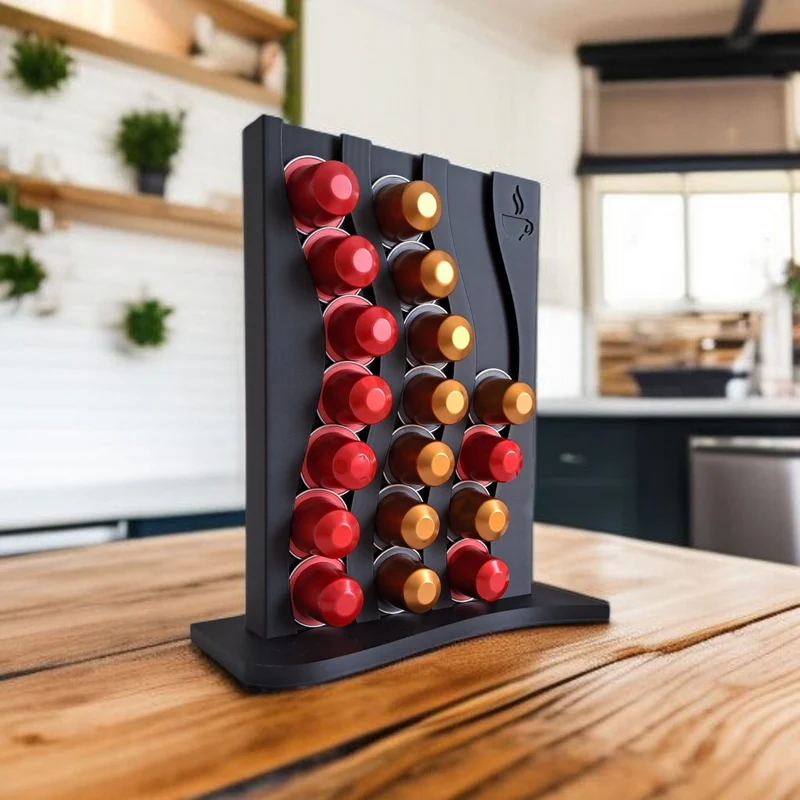 Porte-capsules Nespresso ondulé pour 21 capsules