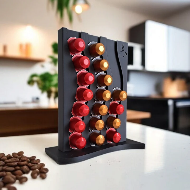Porte-capsules Nespresso ondulé pour 21 capsules