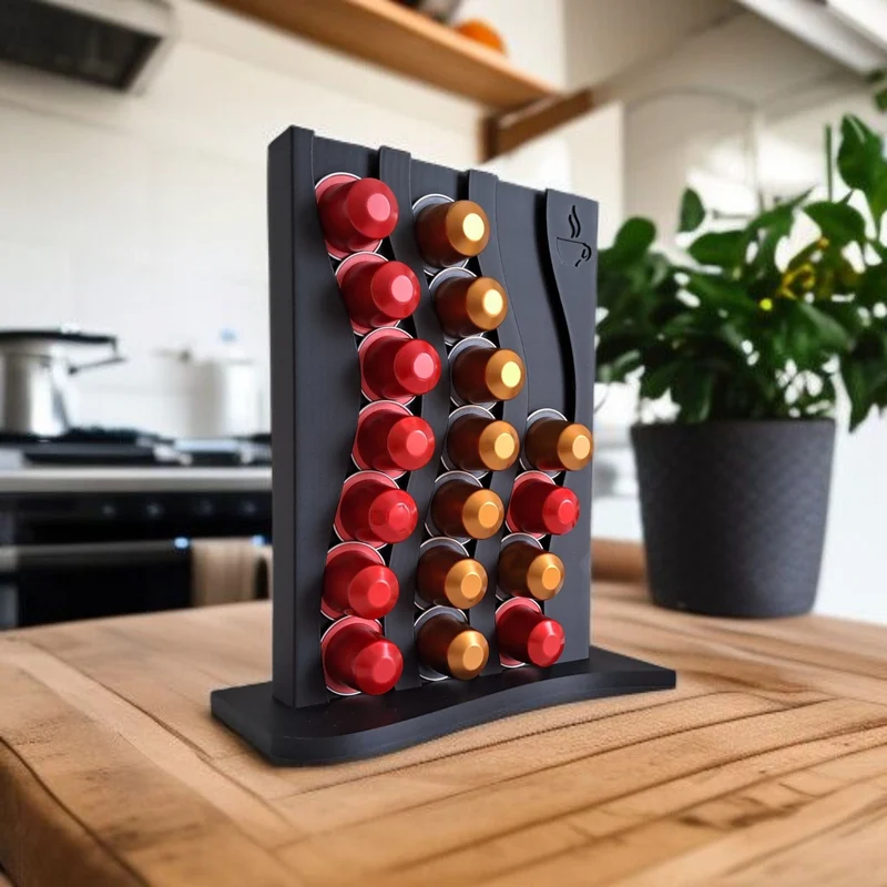 Porte-capsules Nespresso ondulé pour 21 capsules