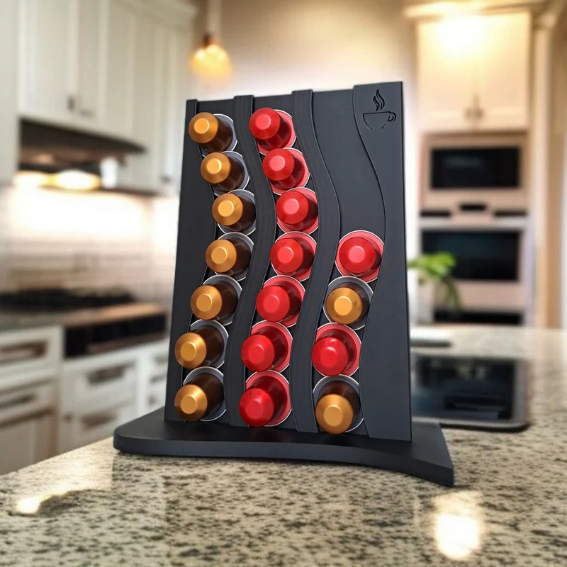 Porte-capsules Nespresso ondulé pour 21 capsules