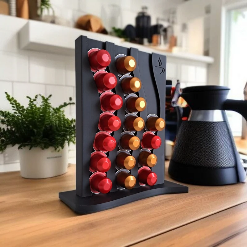 Porte-capsules Nespresso ondulé pour 21 capsules