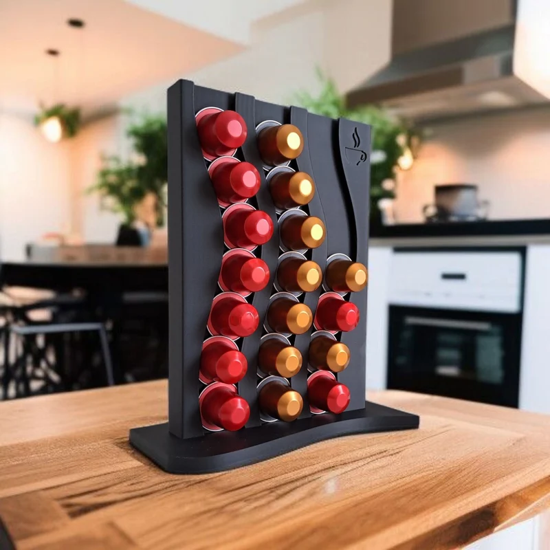 Porte-capsules Nespresso ondulé pour 21 capsules