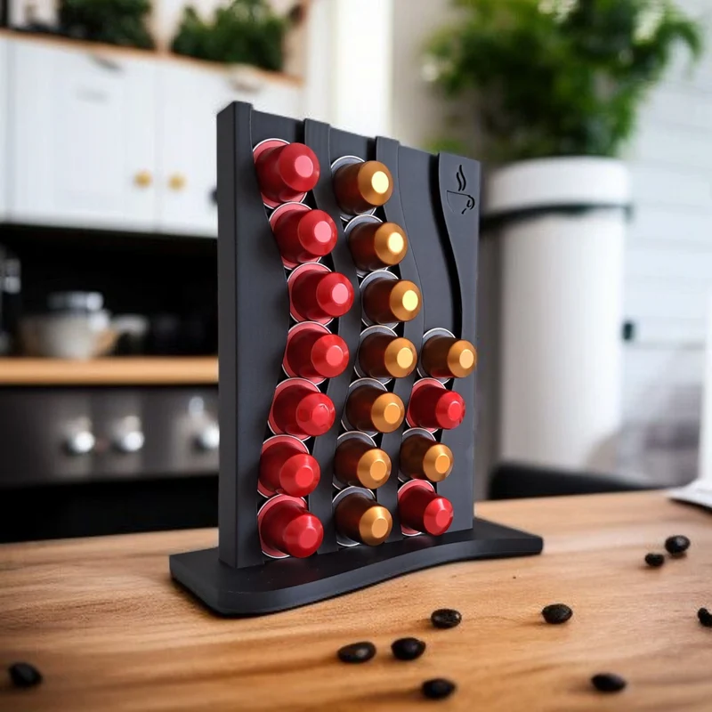 Porte-capsules Nespresso ondulé pour 21 capsules