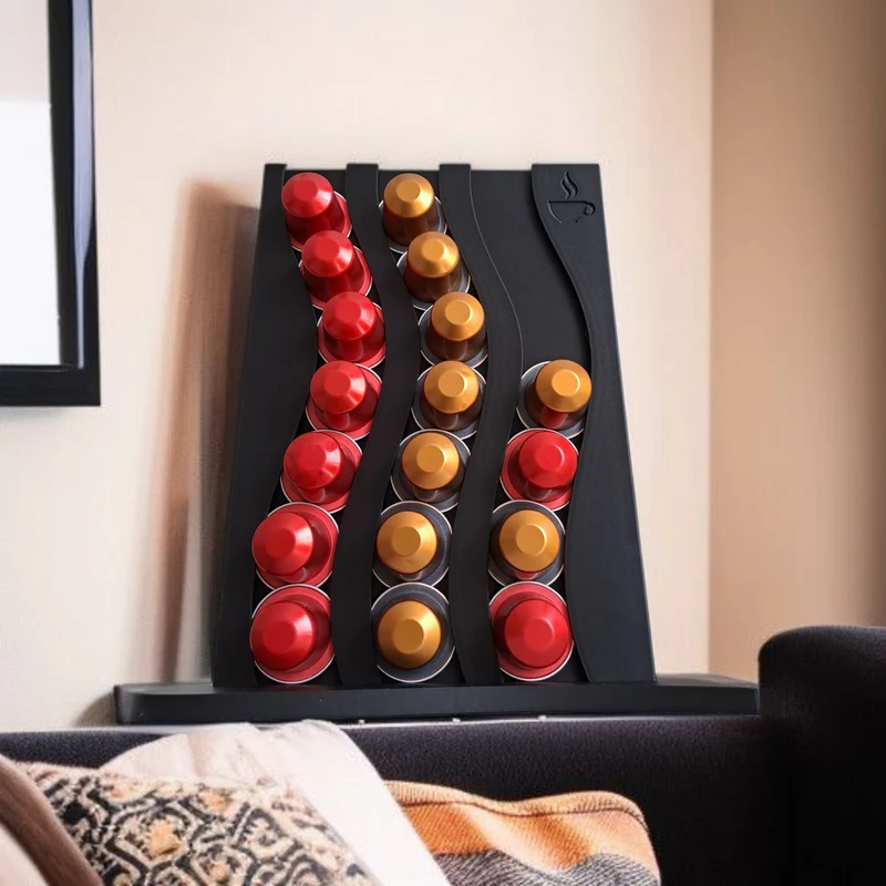 Porte-capsules Nespresso ondulé pour 21 capsules