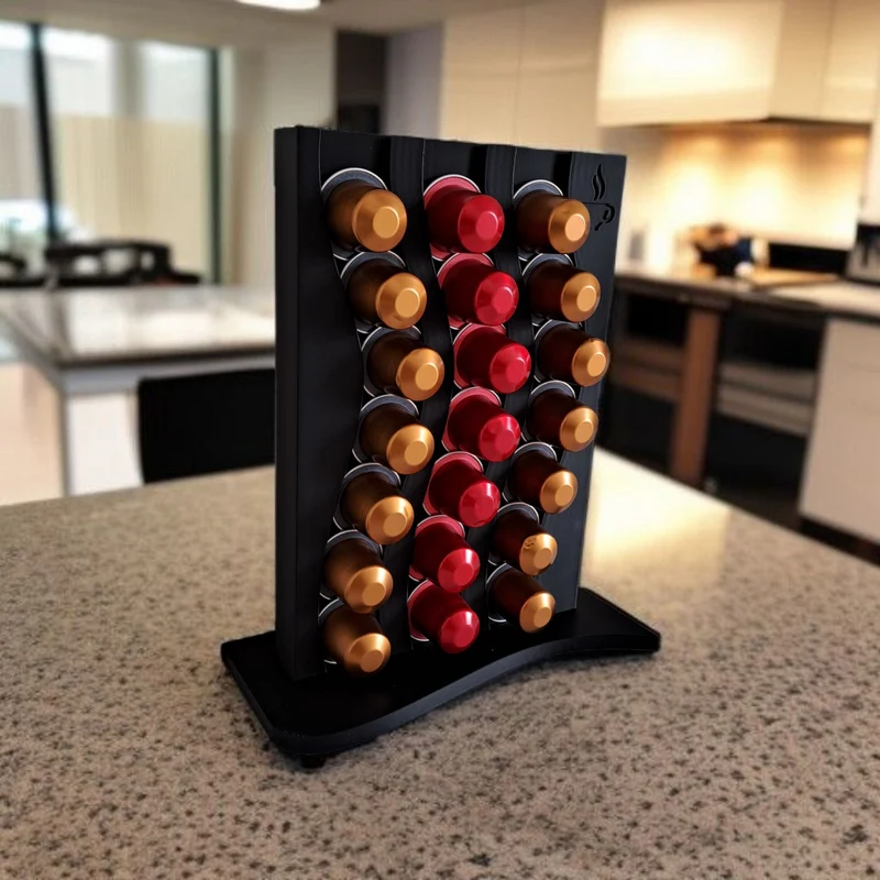 Porte-capsules Nespresso ondulé pour 21 capsules