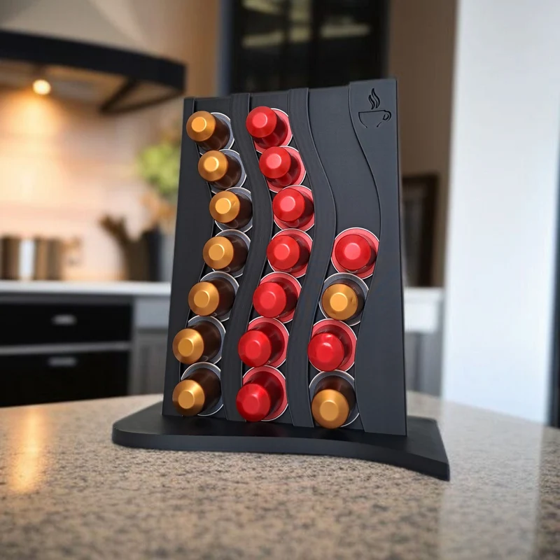 Porte-capsules Nespresso ondulé pour 21 capsules