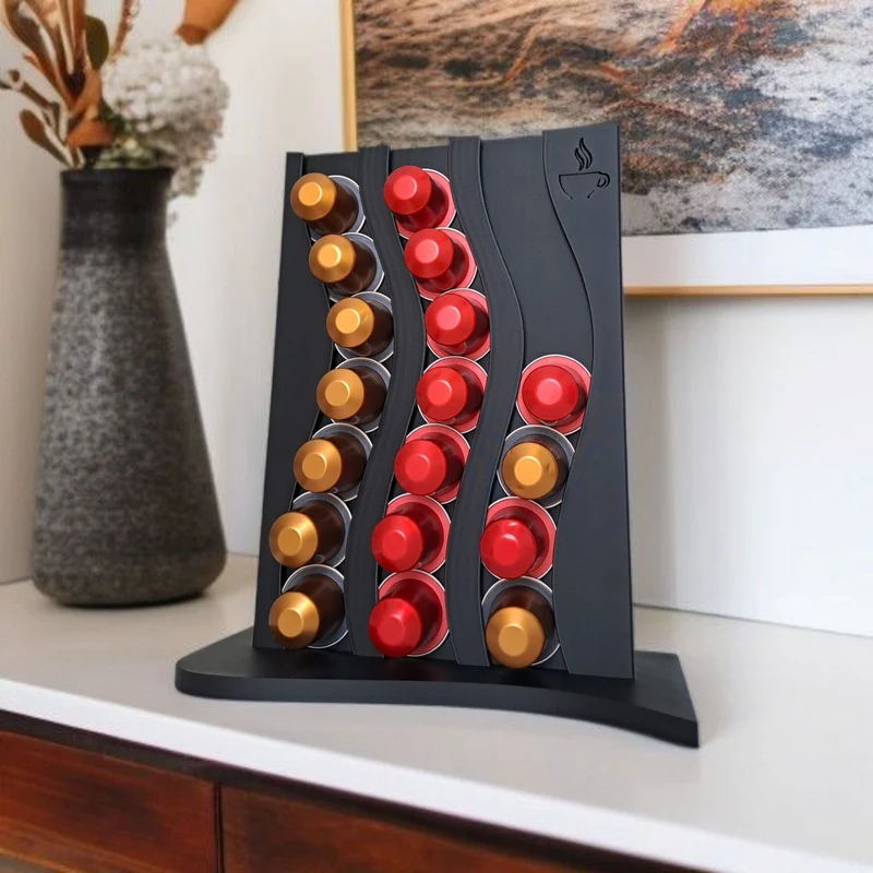 Porte-capsules Nespresso ondulé pour 21 capsules