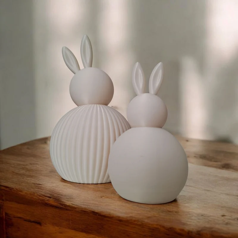 Ensemble moderne lapin de Pâques côtelé en deux tailles