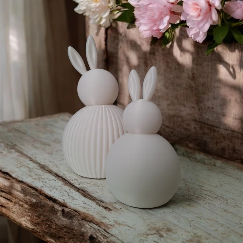 Ensemble moderne lapin de Pâques côtelé en deux tailles
