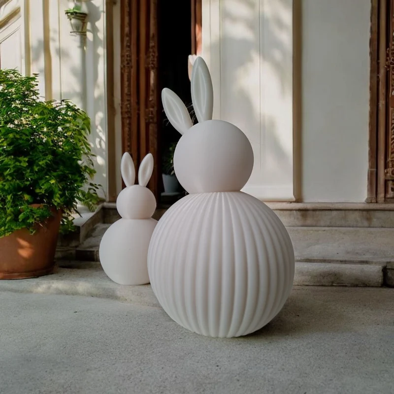 Ensemble moderne lapin de Pâques côtelé en deux tailles