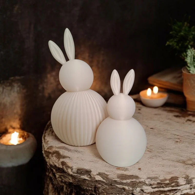Ensemble moderne lapin de Pâques côtelé en deux tailles
